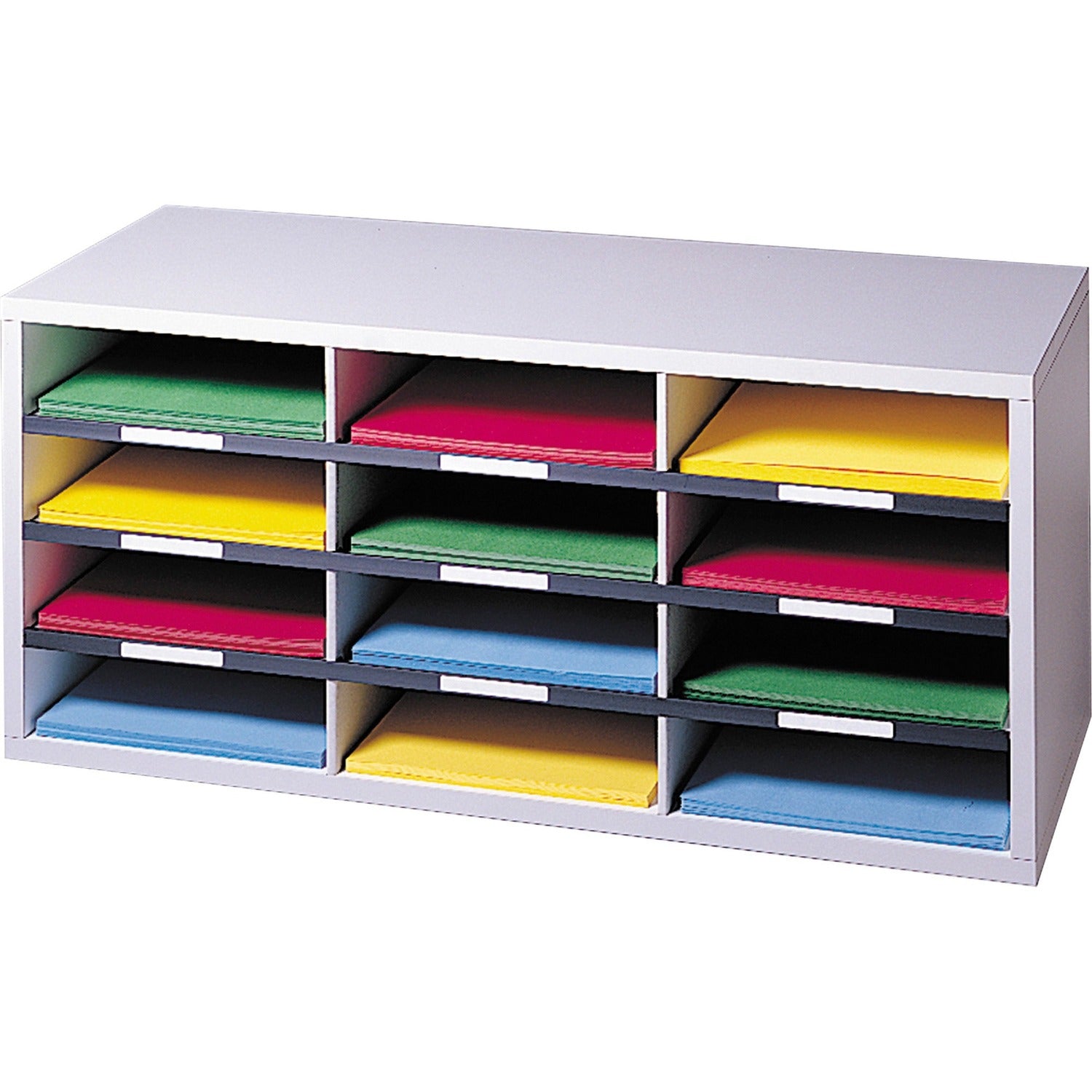 Wholesale Racks & Organizers: Discounts on Fellowes Literature Organizer - 12 Compartment Sorter, Dove Gray FEL25004