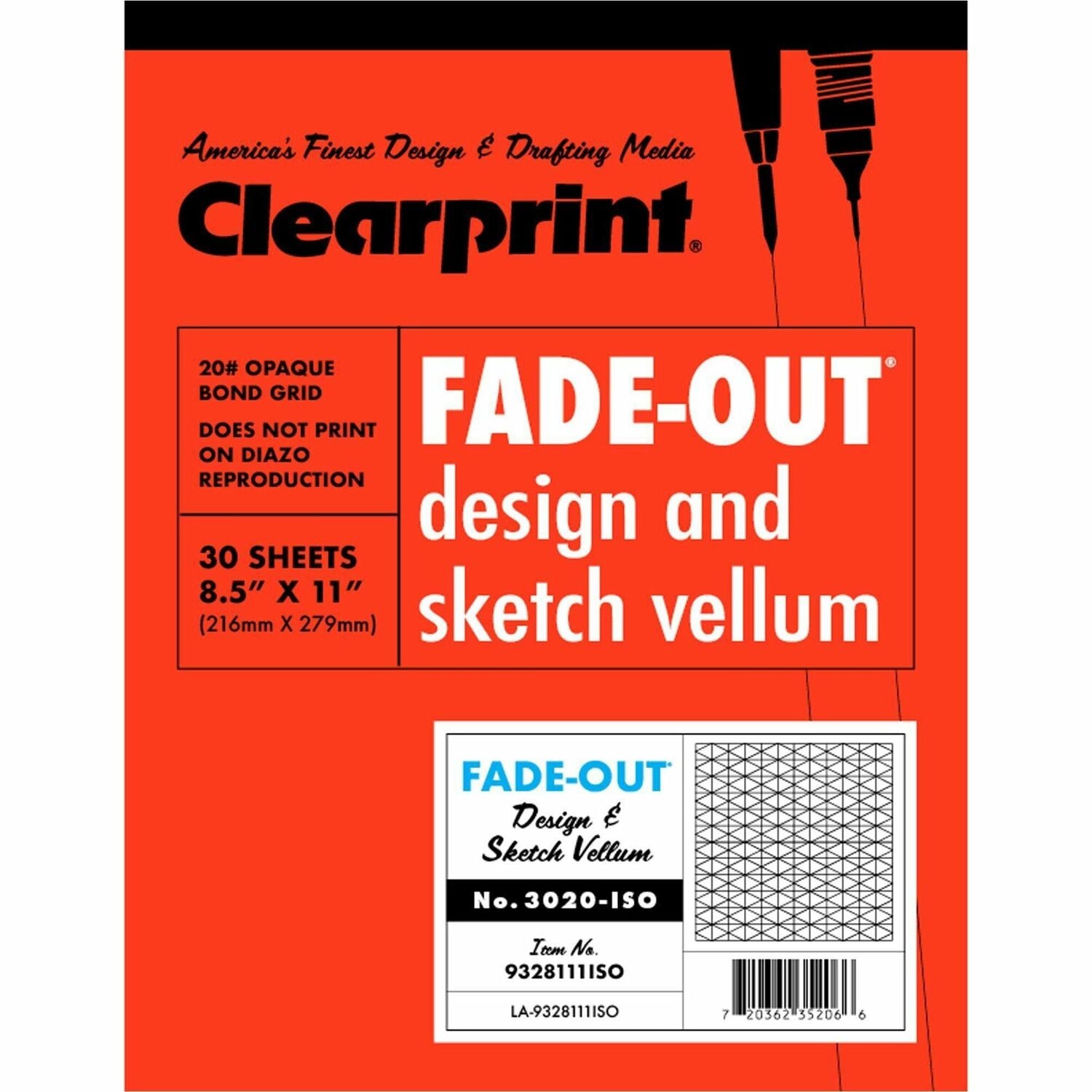 Wholesale Art/Writing Pads & Sheets: Discounts on Clearprint Isometric Grid Paper Pad - Letter CLE932811ISO