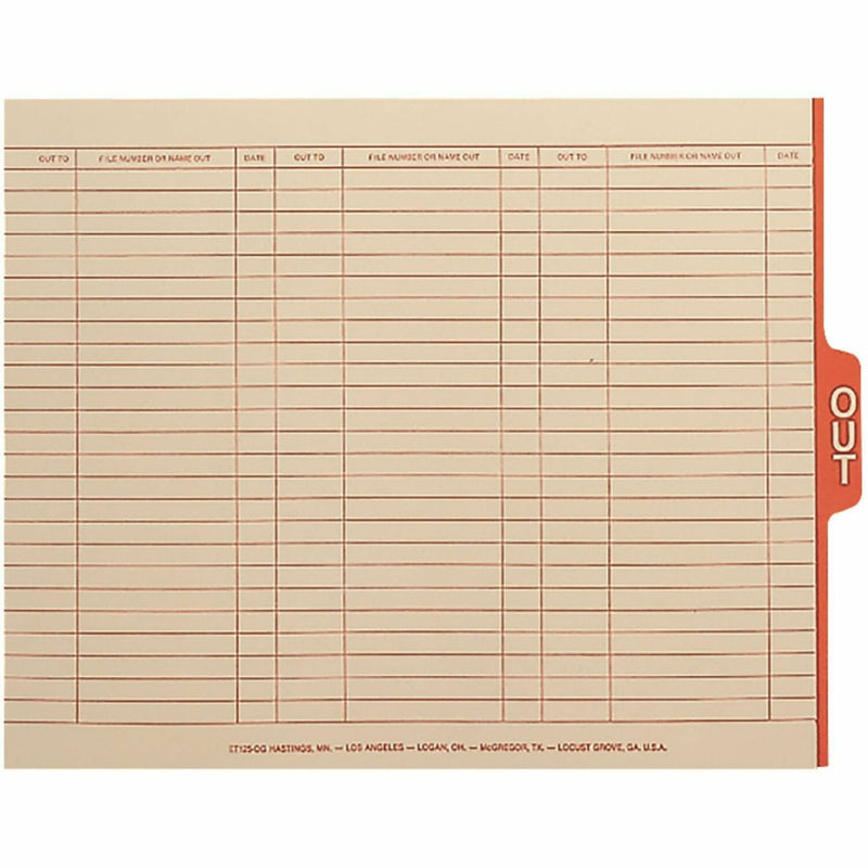 Wholesale End Tab Manila Out Guides: Discounts on Smead End Tab Manila Out Guides with Printed Form SMD63910