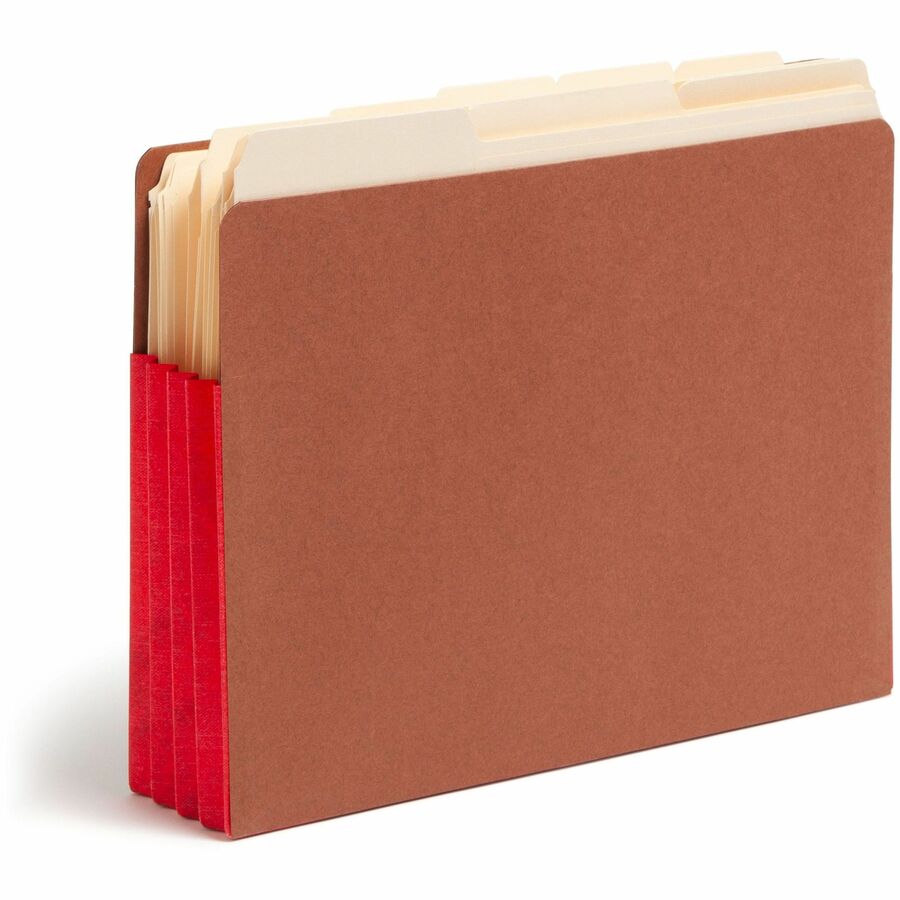 Wholesale End-Tab File Pockets: Discounts on Smead Red Rope End-Tab File Pockets with Colored Gussets SMD73686