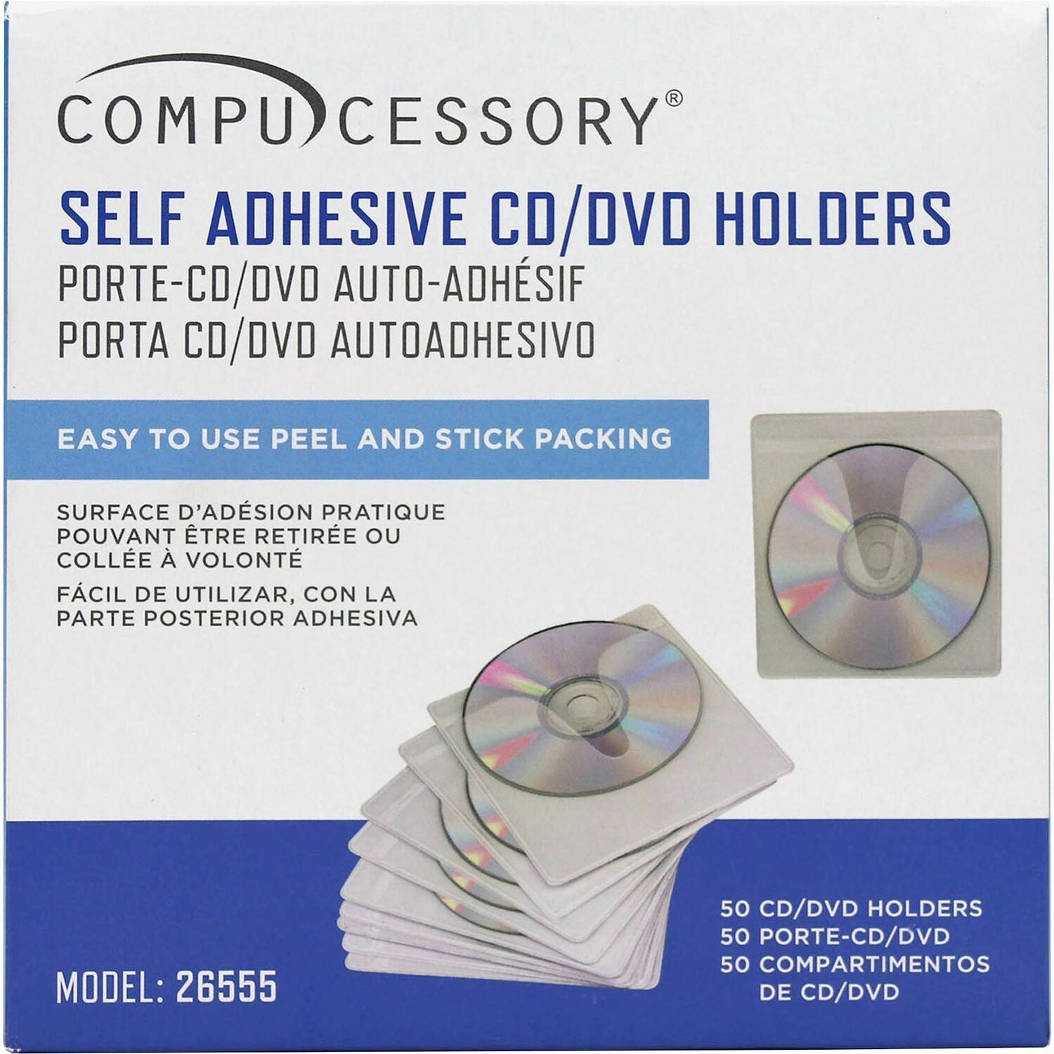 Wholesale Media Storage: Discounts on Compucessory Self-Adhesive Poly CD/DVD Holders CCS26555