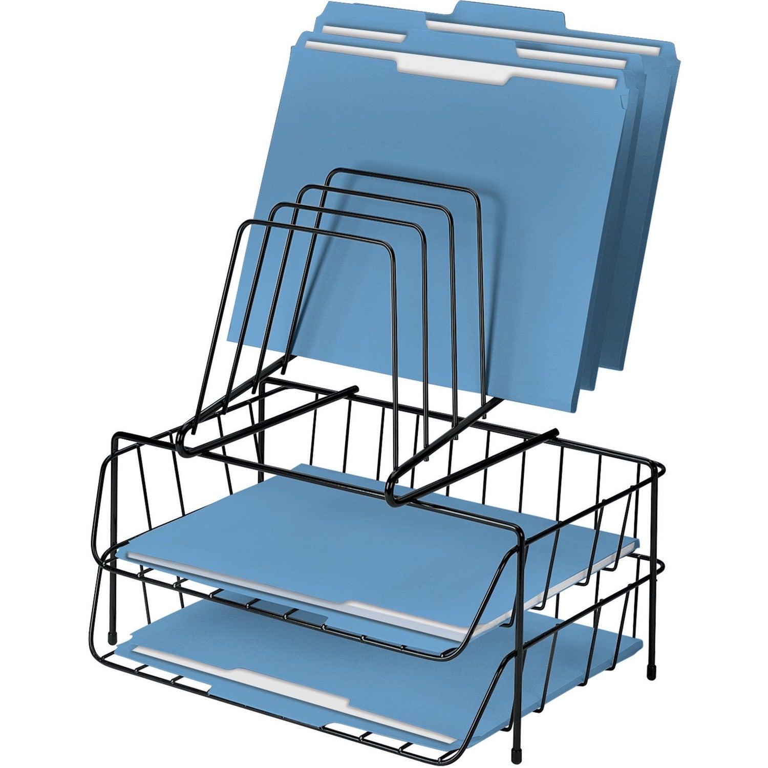 Wholesale Racks & Organizers: Discounts on Fellowes Wire Double Tray with Step File&reg; FEL72391