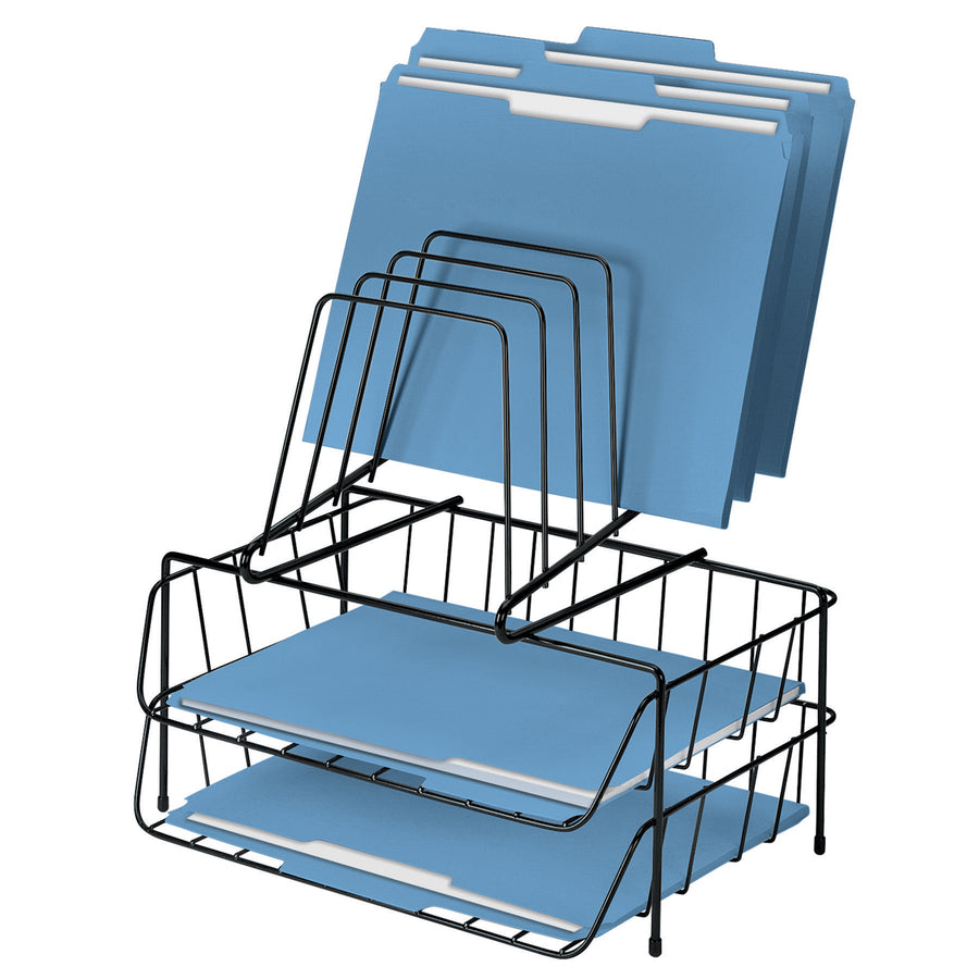 Wholesale Racks & Organizers: Discounts on Fellowes Wire Double Tray with Step File&reg; FEL72391