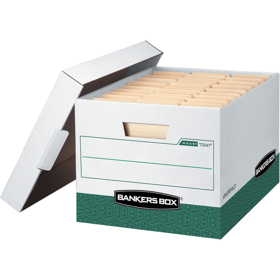 Wholesale Bankers Boxes: Discounts on Fellowes Bankers Box R-Kive&reg; - Letter/Legal, White/Green FEL07241