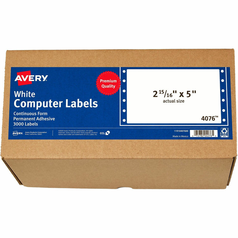Wholesale Pin Feed Labels: Discounts on Avery Mailing Labels for Pin Fed Printers AVE4076