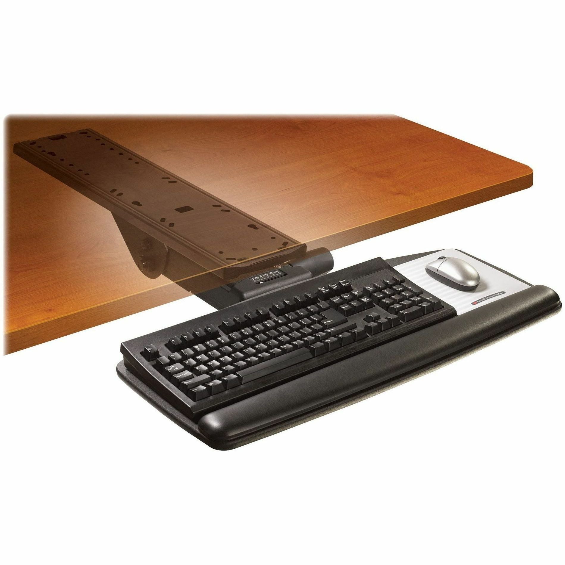 Wholesale Keyboard Trays: Discounts on 3M&trade; Easy Adjust Keyboard Tray with Standard Keyboard and Mouse Platform MMMAKT90LE