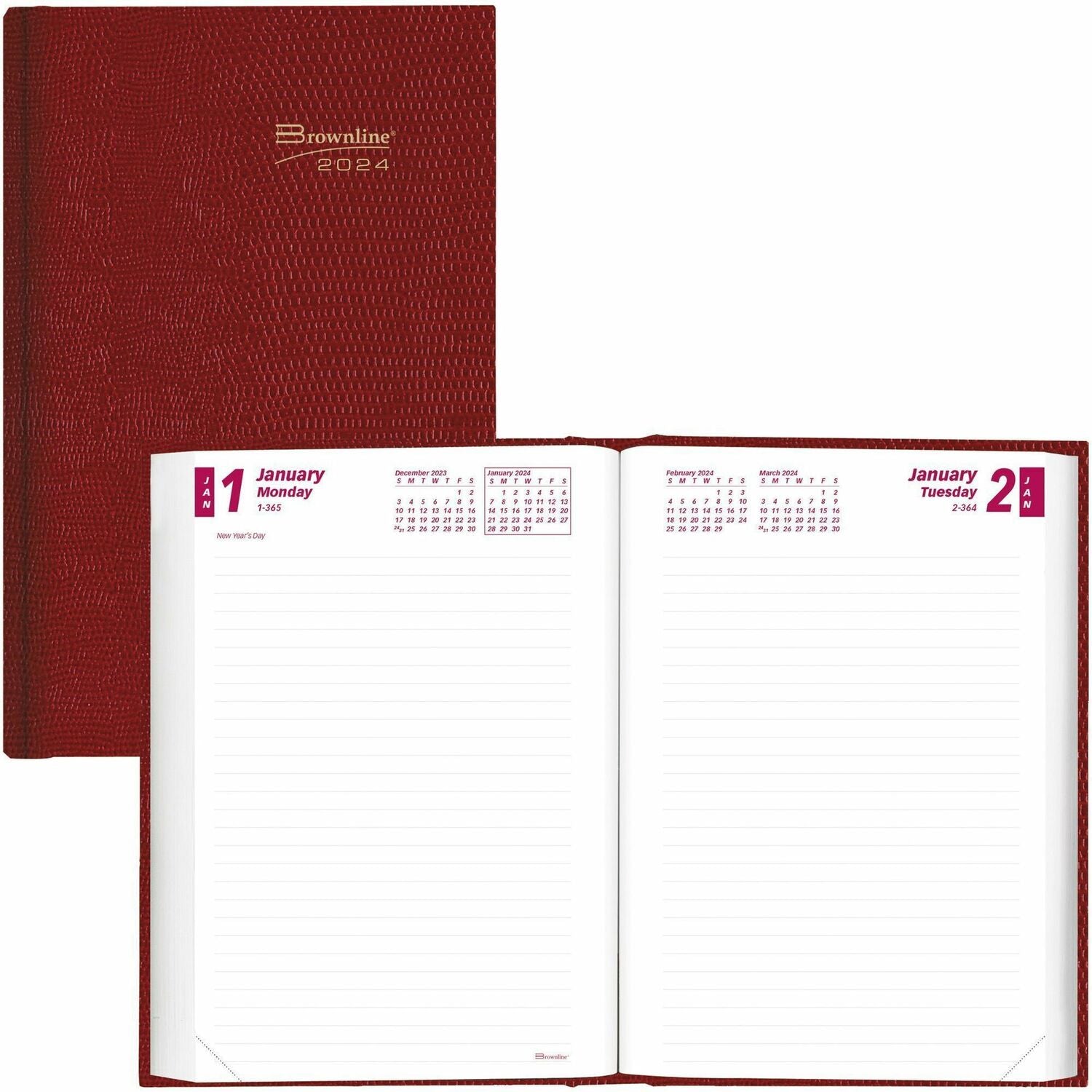 Brownline Traditional Daily Journal, Untimed