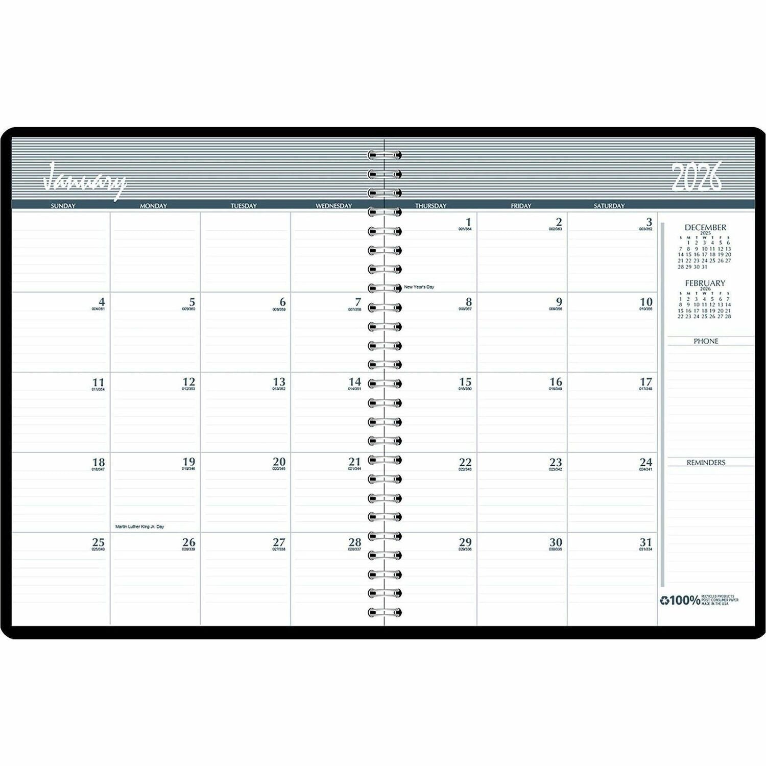 House of Doolittle MONTHLY PLANNER, 14 MOS BLK