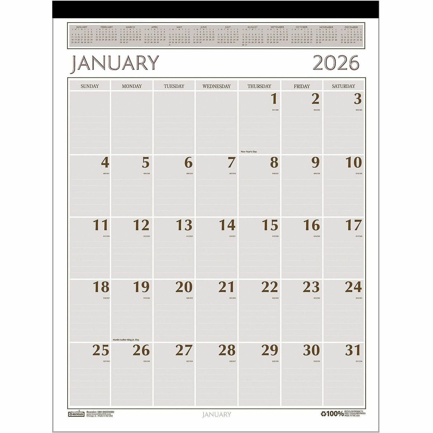 House of Doolittle MONTHLY WALL ORGANIZER, 12 MO