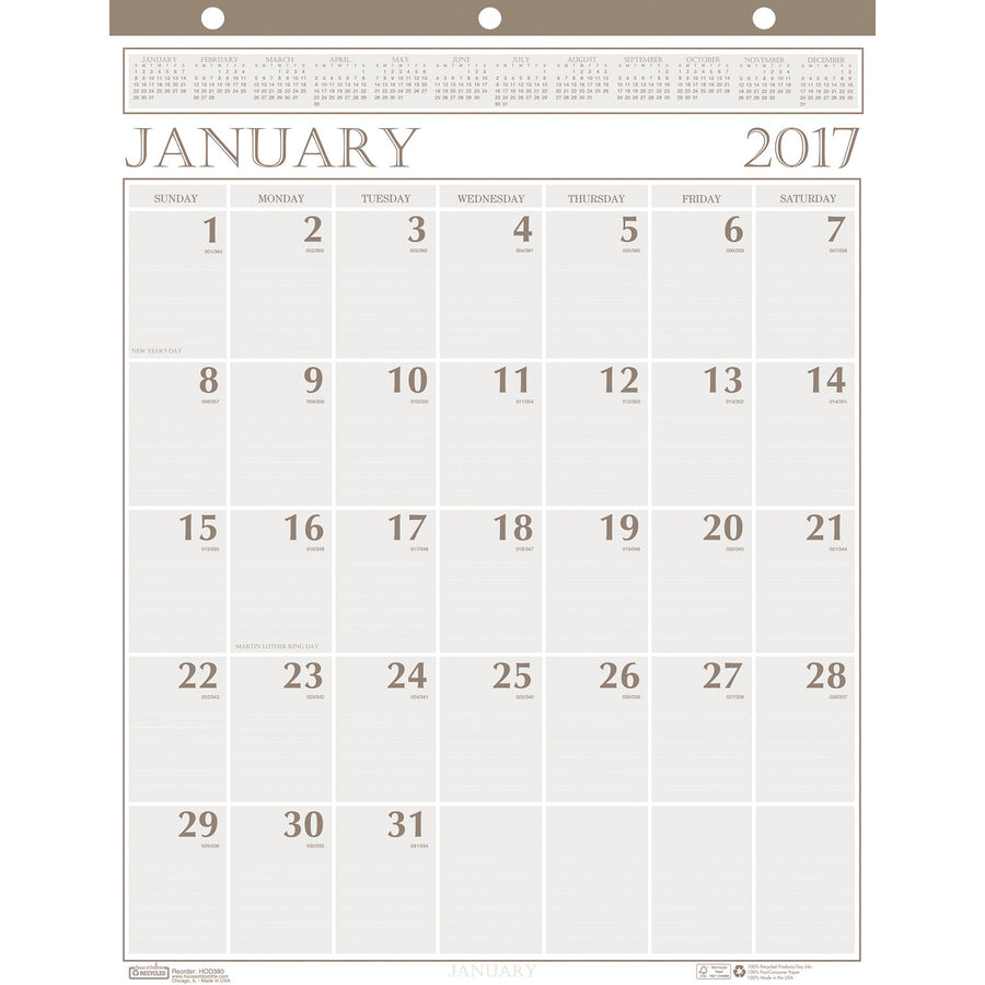 House of Doolittle MONTHLY WALL ORGANIZER, 12 MO