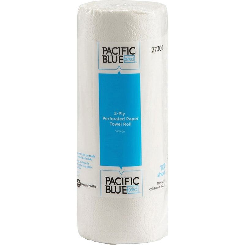 Perforated Paper Towel, 8 4/5 x 11, White, 100/Roll, 30 Rolls/Carton