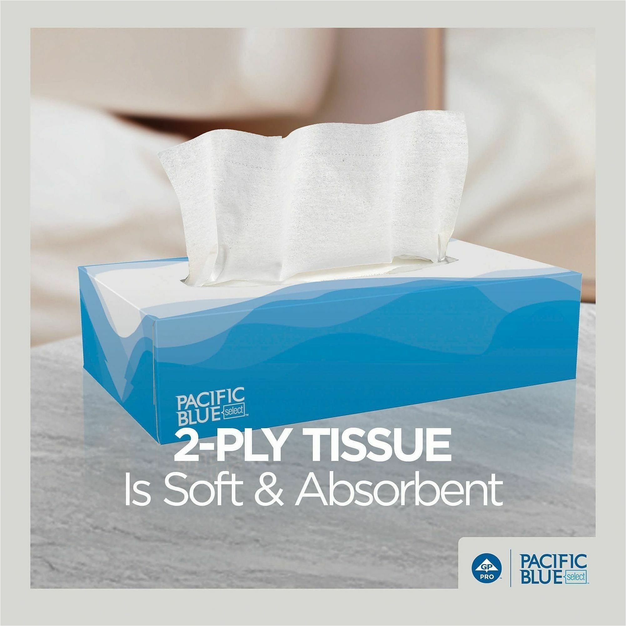 Facial Tissue, Flat Box, 100 Sheets/Box, 30 Boxes/Carton