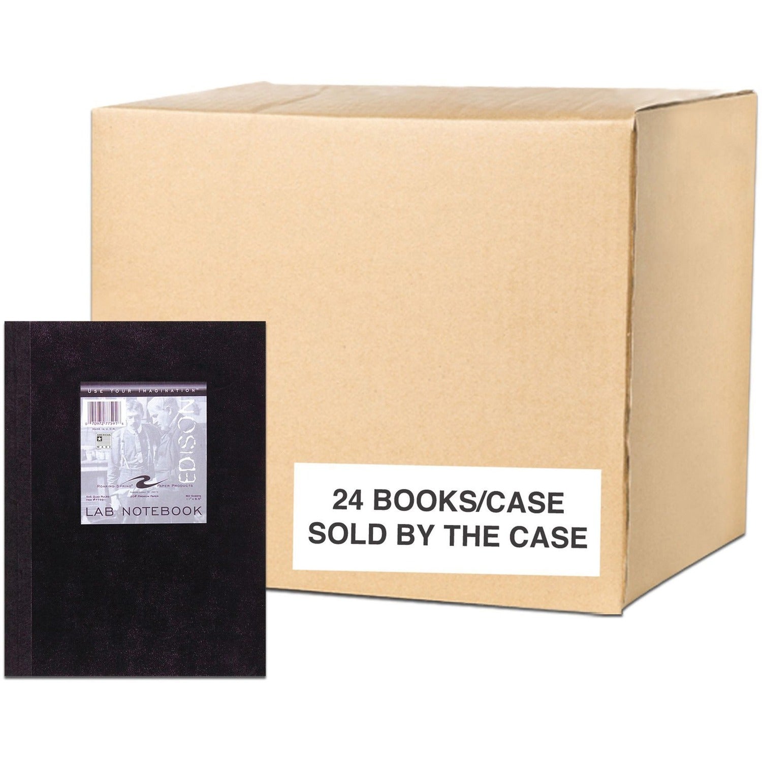 Roaring Spring 5x5 Graph Ruled Single Copy Lab Notebook, 11" x 8.5" 120 Pages, White Paper - 24 per Carton