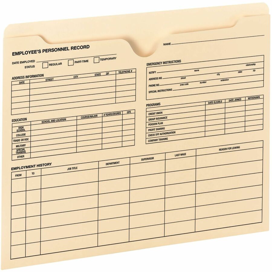 Bulk Discounts on Smead File Jackets - Employee Record File Jackets