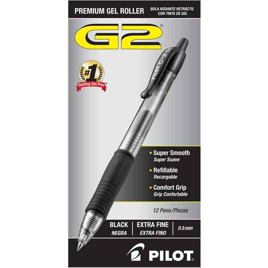 Pilot G2 Retractable XFine Gel Ink Rollerball Pens