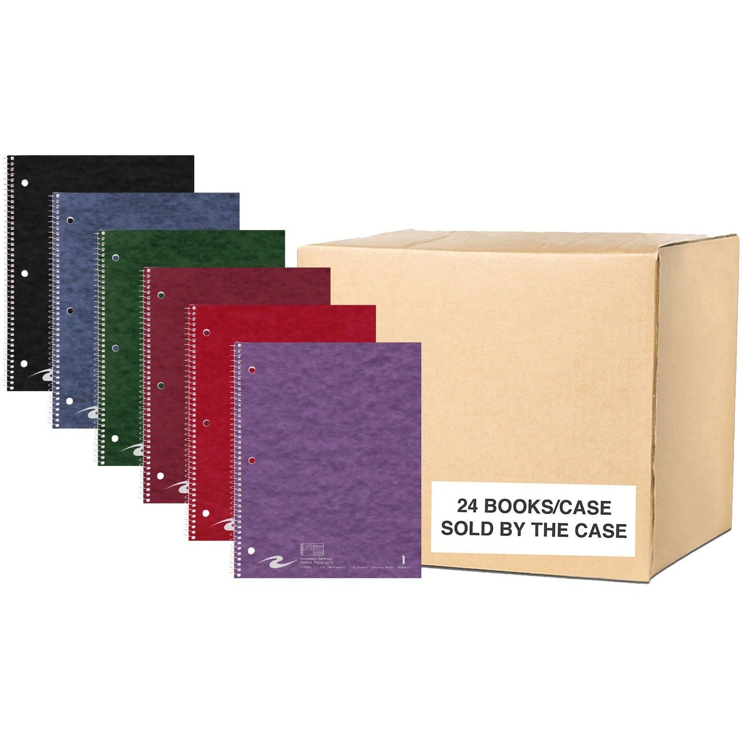 Roaring Spring Stasher College Ruled One Subject Spiral Notebook- 24 Per Carton