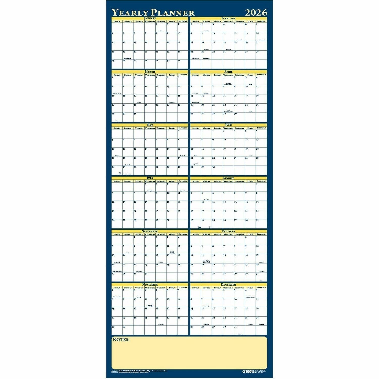 House of Doolittle LAMINATED PLANNER REVERSABLE