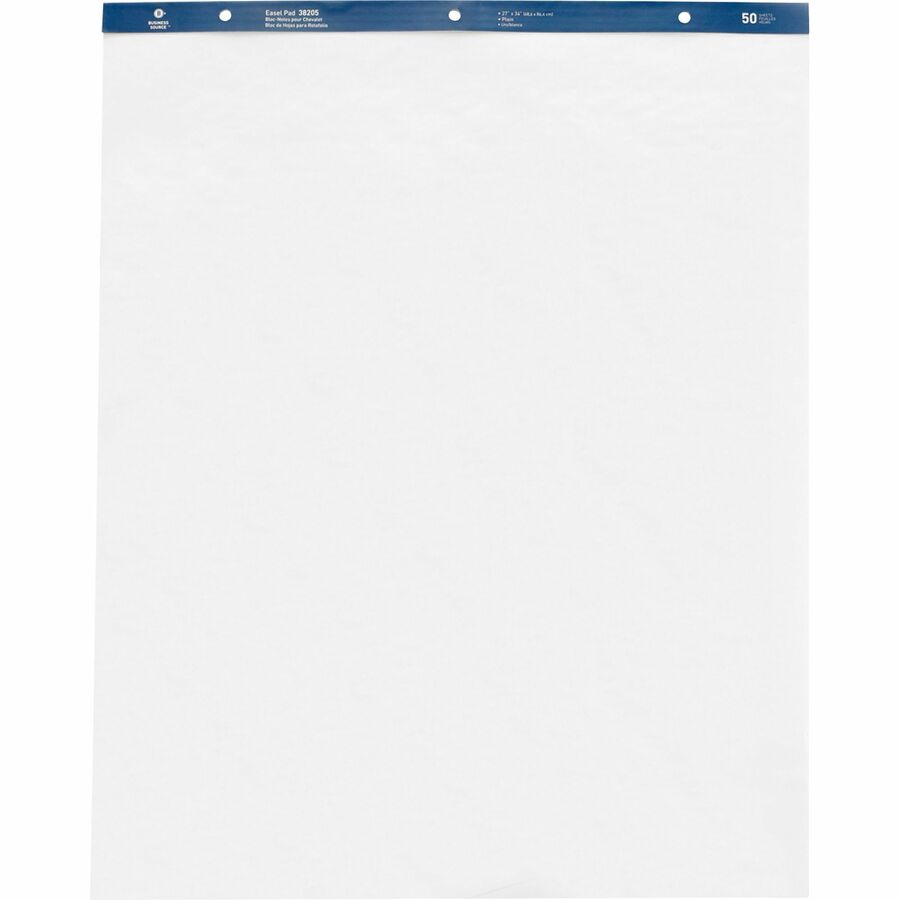 Business Source 27" x 34" Plain Easel Pad, 50 Sheets, 4/ Carton