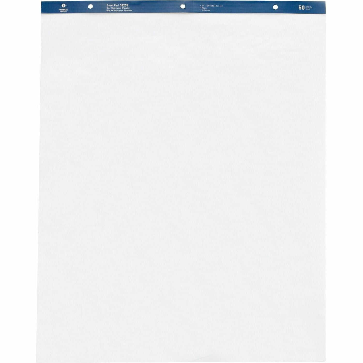 Business Source 27" x 34" Plain Easel Pad, 50 Sheets, 4/ Carton