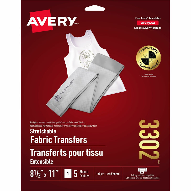 Avery&reg; 03302 Inkjet Iron-on Transfer Paper - Clear