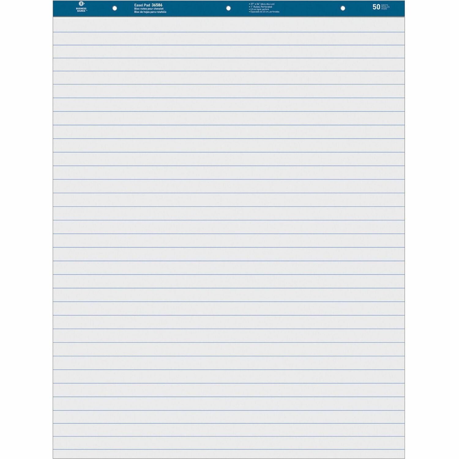 Business Source 27" x 34" Ruled Easel Pad, 50 Sheets- 4/ Carton