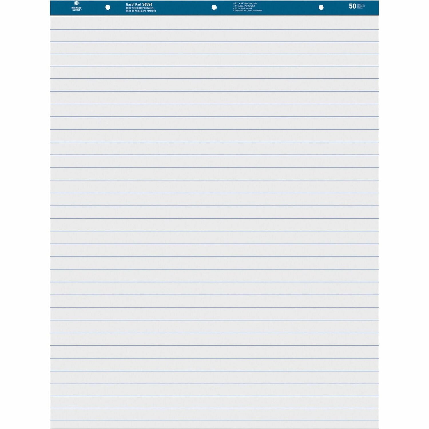 Business Source 27" x 34" Ruled Easel Pad, 50 Sheets, 2/ Carton