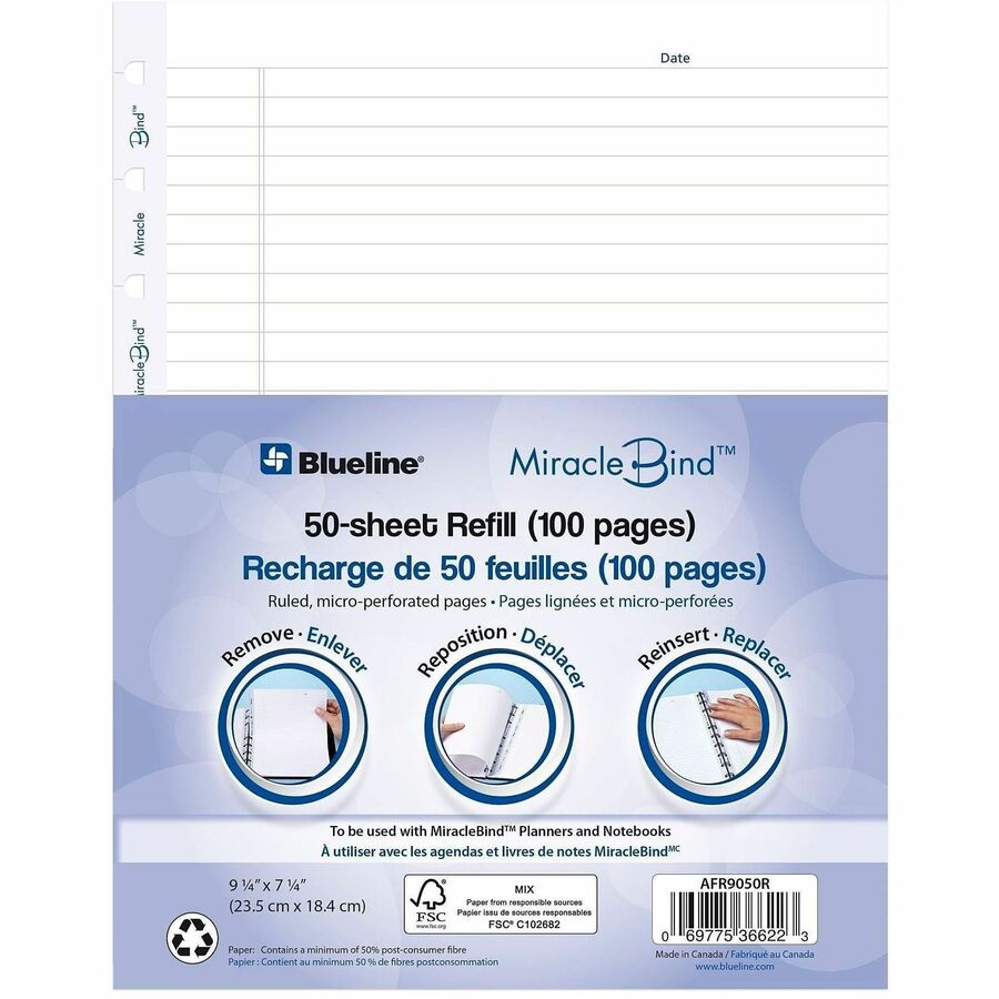 Blueline MiracleBind Notebook Refill Pages
