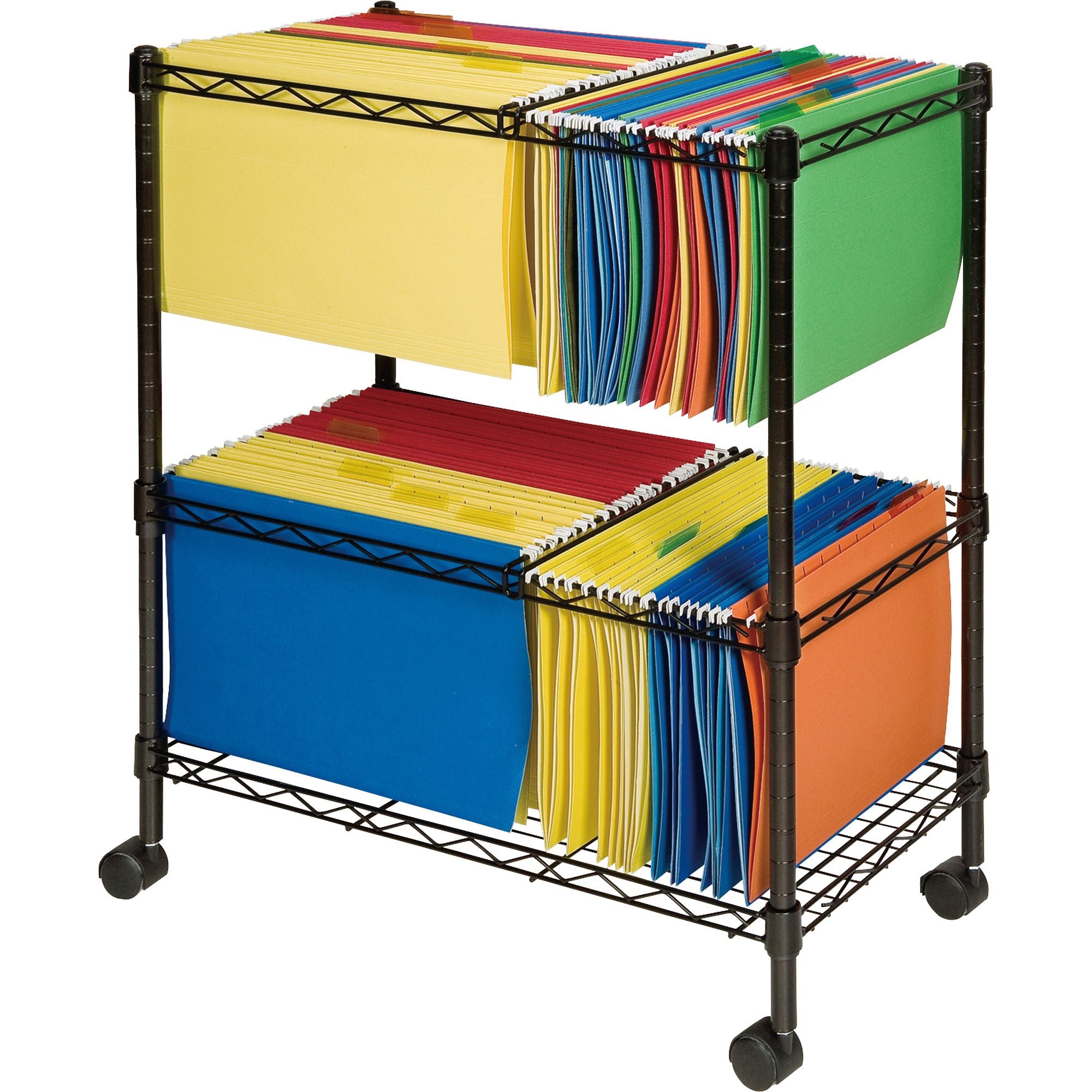Lorell 2-Tier Wire Mobile File Cart