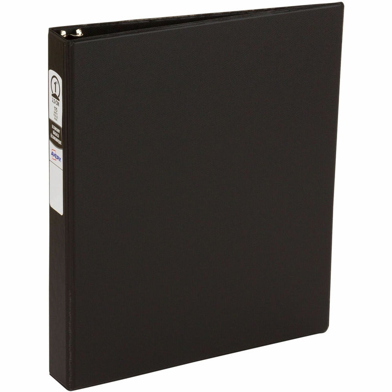 Avery Economy 3 Ring Binder, 1" Round Rings, Assorted (Black, Pacific Blue) Color Will Vary, 1 Binder (11718)
