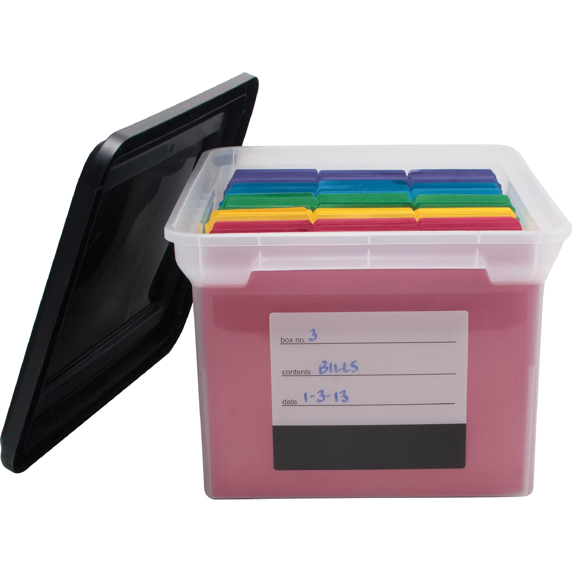 Wholesale Shipping & Storage Boxes & Bins: Discounts on Advantus Clear Base File Tote with Lid and Label AVT55802