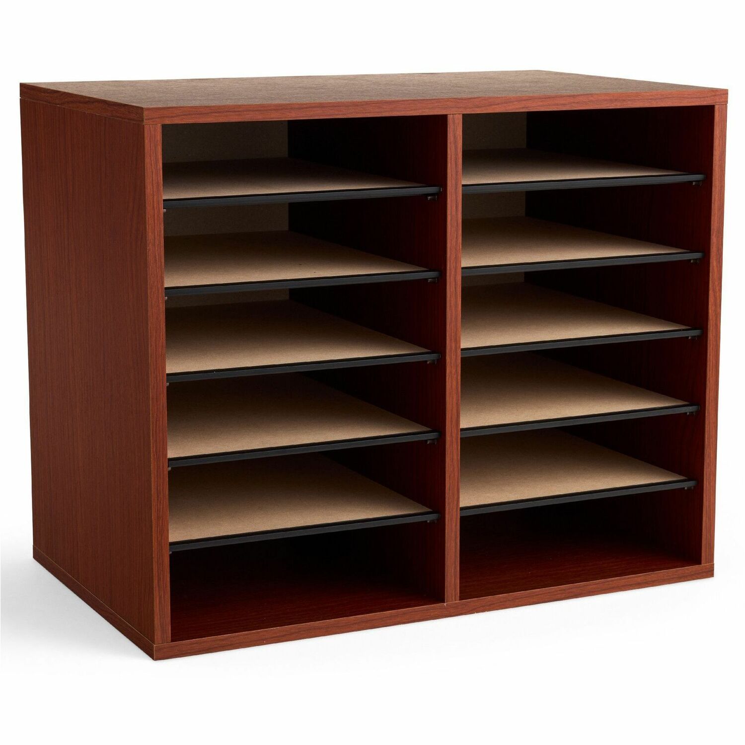 Safco Adjustable 12-Slot Wood Literature Organizer