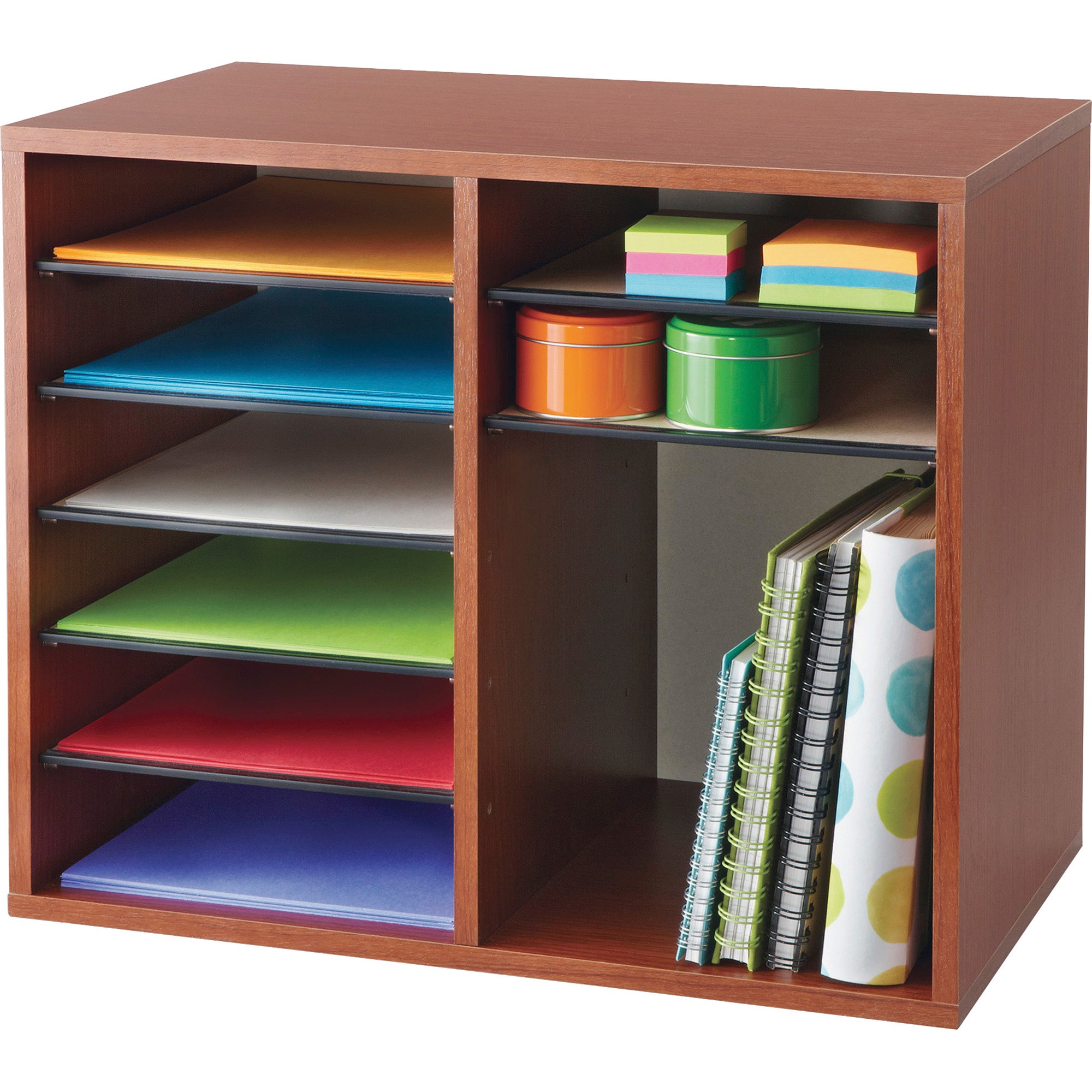 Safco Adjustable 12-Slot Wood Literature Organizer