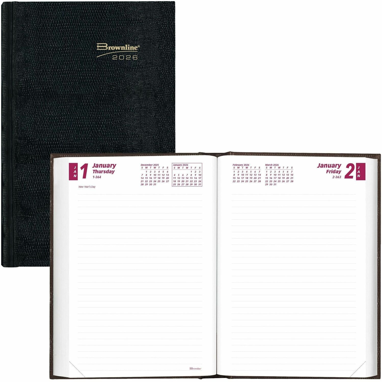 Brownline Traditional Daily Journal, Untimed