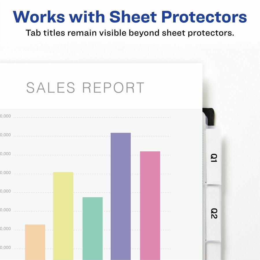 Avery Big Tab Insertable Plastic Dividers with Pockets, 5-Tab Set, Assorted Designs (07708)