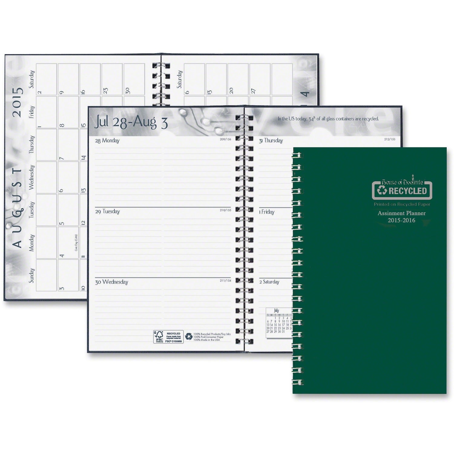 House of Doolittle ECONOMY ACADEMIC PLANNER GRN