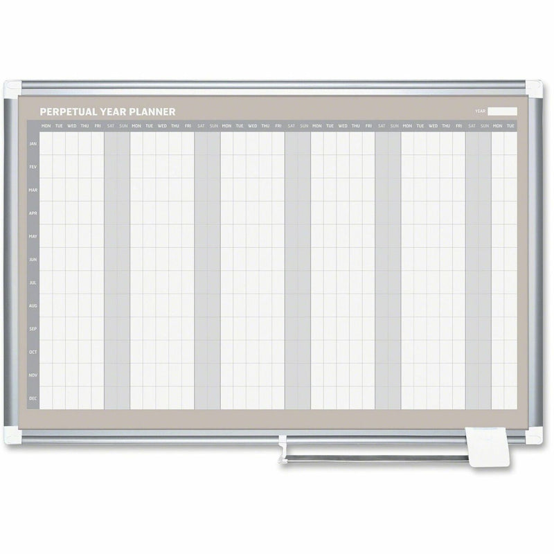Perpetual Year Planner, 48x36, White/Silver,