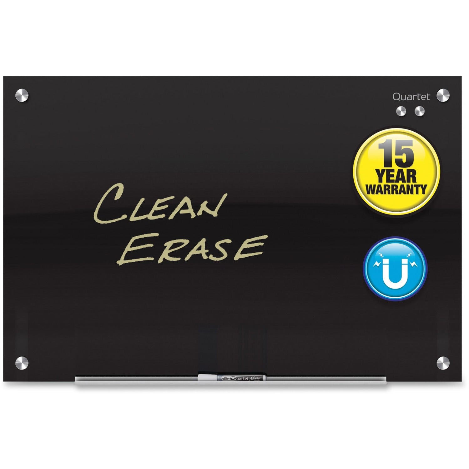 Infinity Magnetic Glass Marker Board, 48 x 36, Black