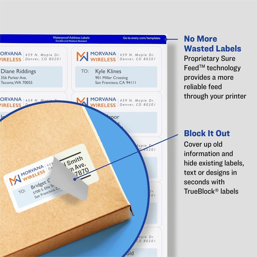 Wholesale Shipping Labels: Discounts on Avery Shipping Labels with TrueBlock Technology AVE95905