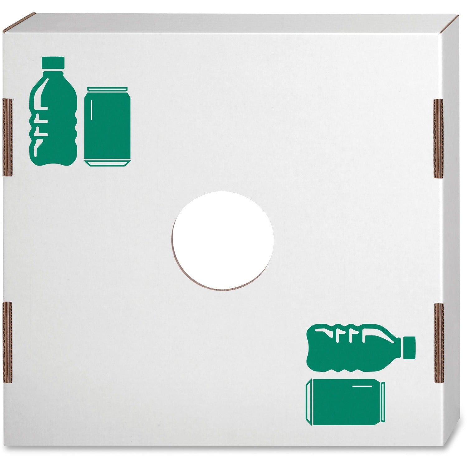 Wholesale Container Lids: Discounts on Fellowes Bankers Box&reg; Waste and Recycling Bin Lids - Bottles/Cans - For 42 or 50 gallon Waste Bins, Reusable and Recyclable, White/Green FEL7320401