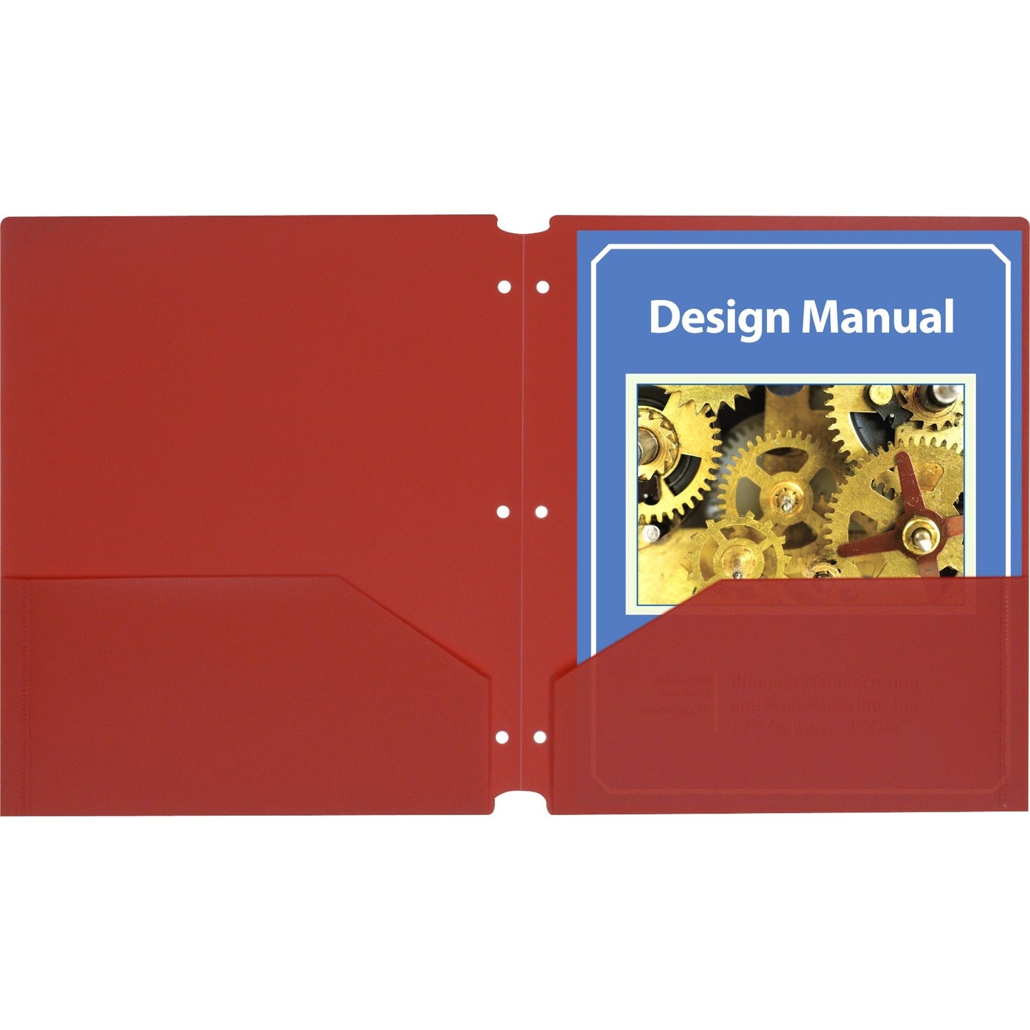 Two-Pocket Heavyweight Poly Portfolio Folder, 3-Hole Punch, Letter, Red, 25/Box