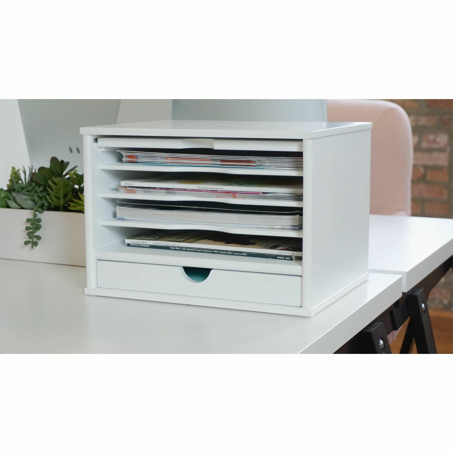 Victor W4720 Pure White Desktop Organizer