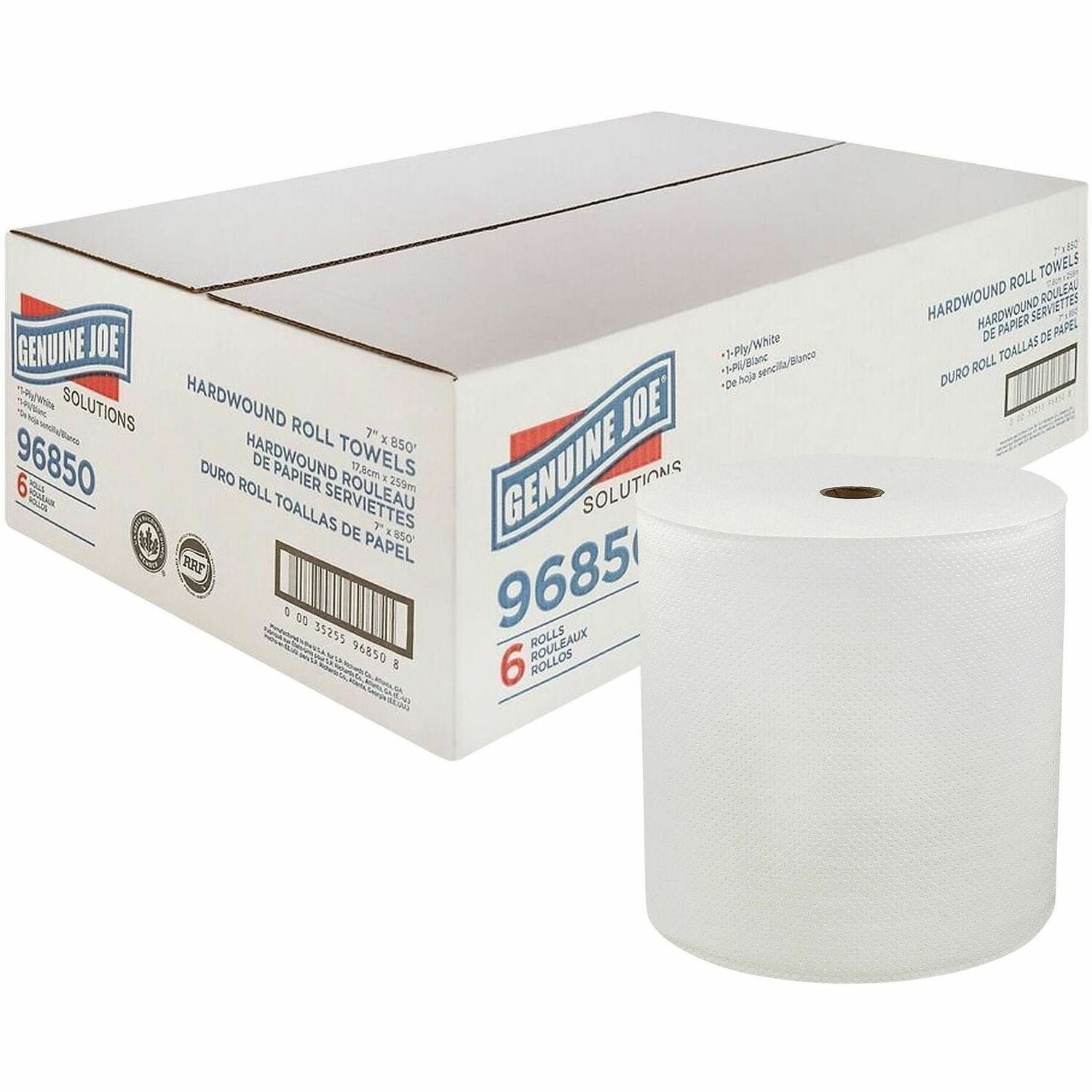 Wholesale Genuine Joe Paper Towels: Discounts on Genuine Joe Solutions 850' Roll Hard Wound Paper Towels GJO96850