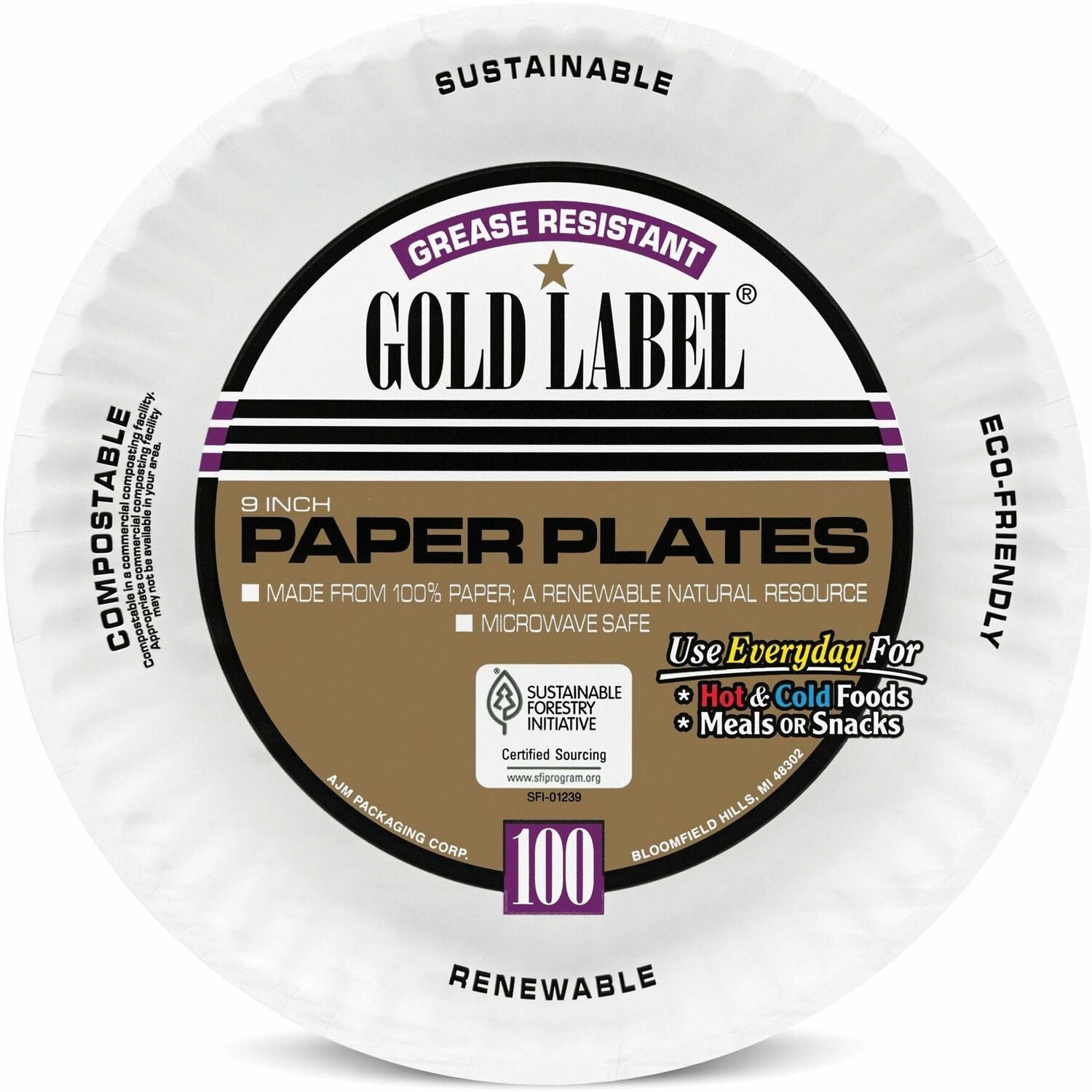 Gold Label 9" Dinnerware Paper Plates