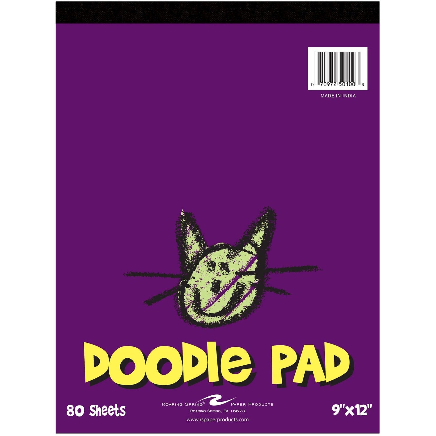 Roaring Spring Kid's Doodle Art Pad, 9" x 12" 80 Sheets, White Newsprint Paper