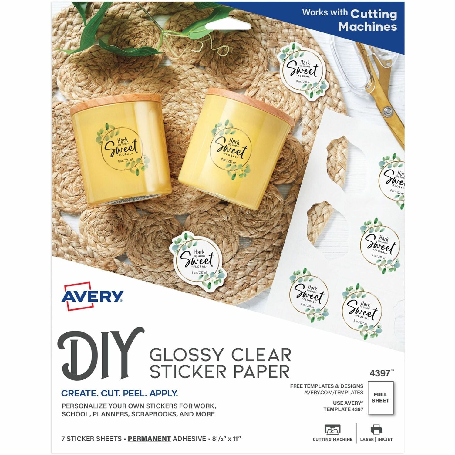 Avery&reg; Inkjet Printable Adhesive Paper - Glossy, Clear