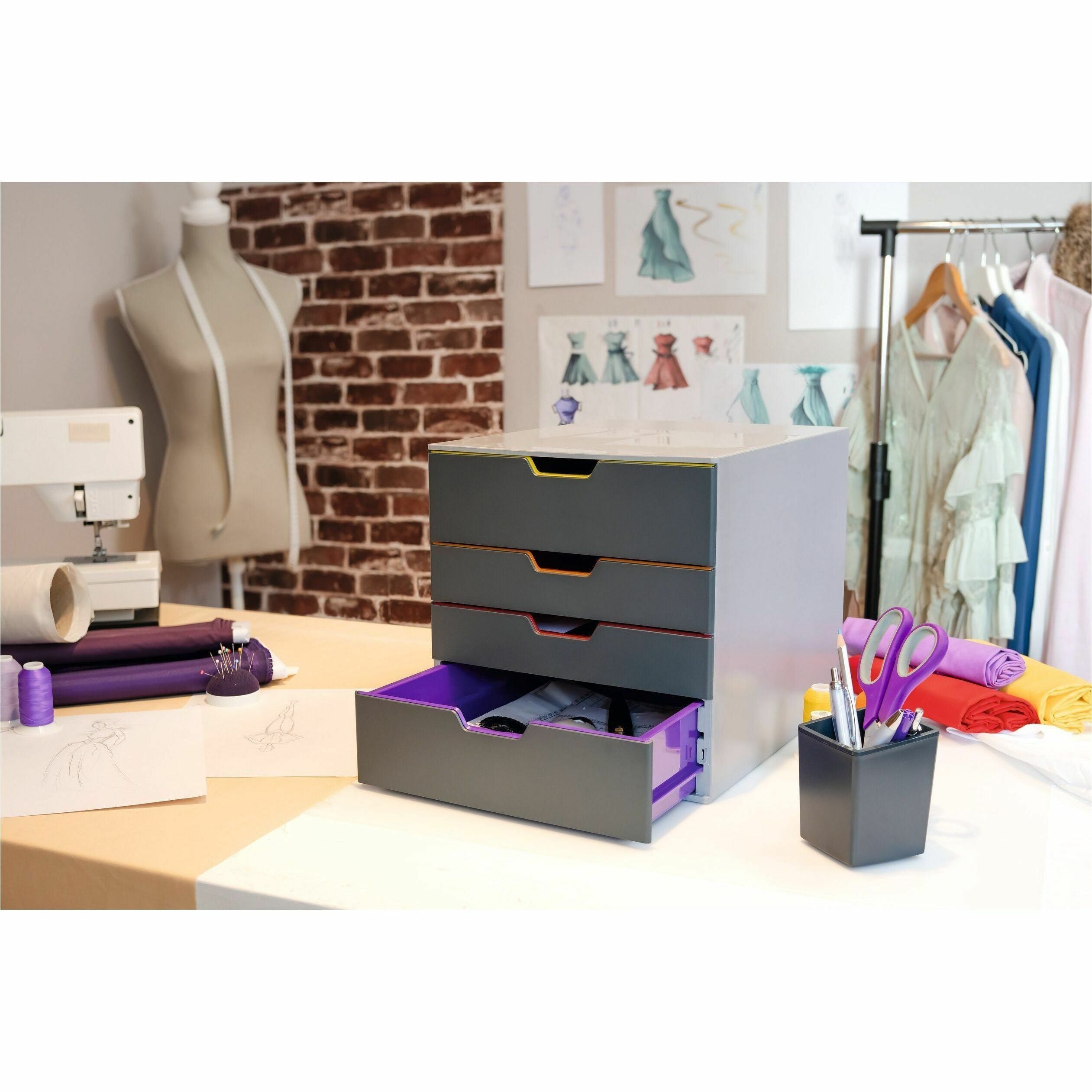 DURABLE&reg; VARICOLOR&reg; Desktop 4 Drawer Organizer