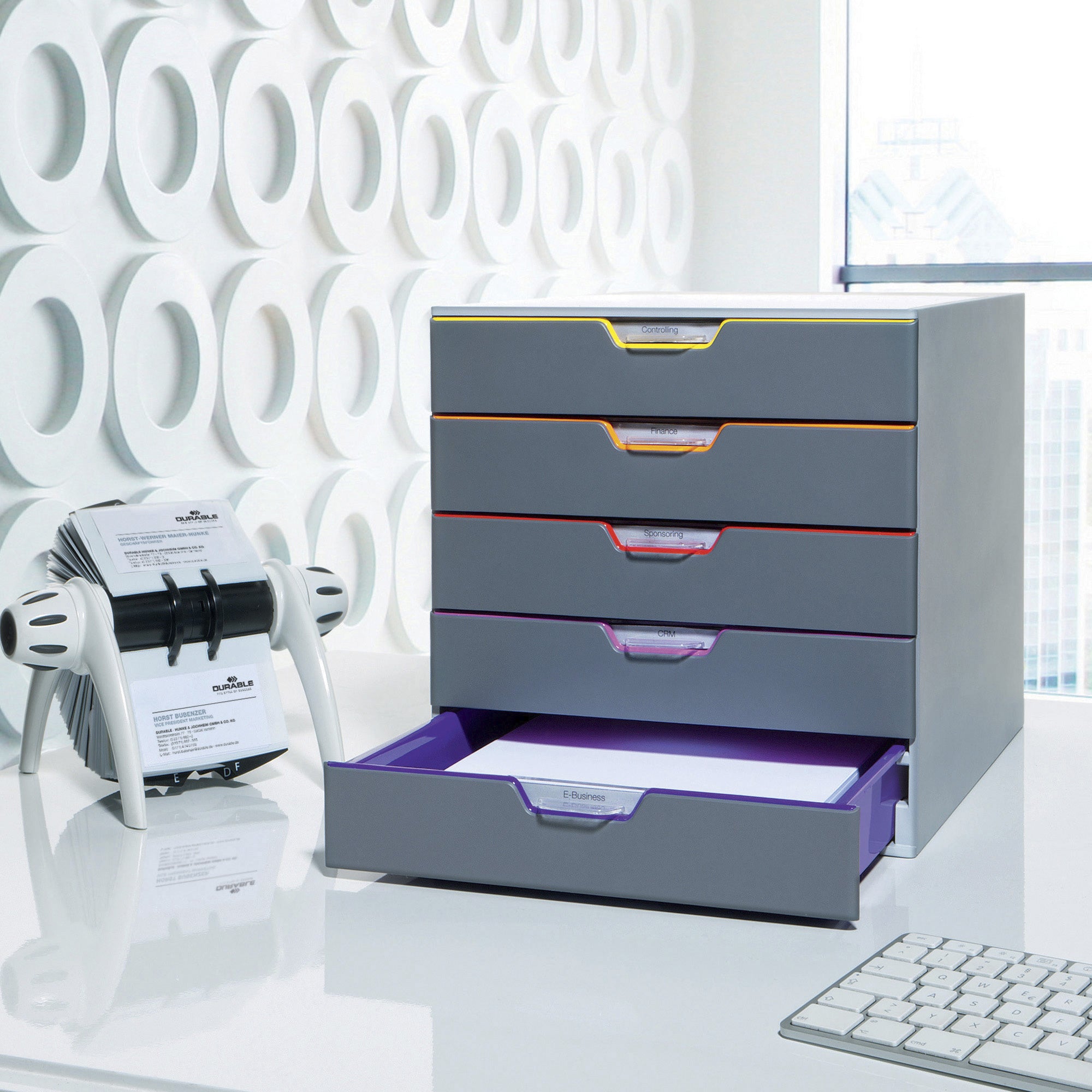 DURABLE&reg; VARICOLOR&reg; Desktop 5 Drawer Organizer