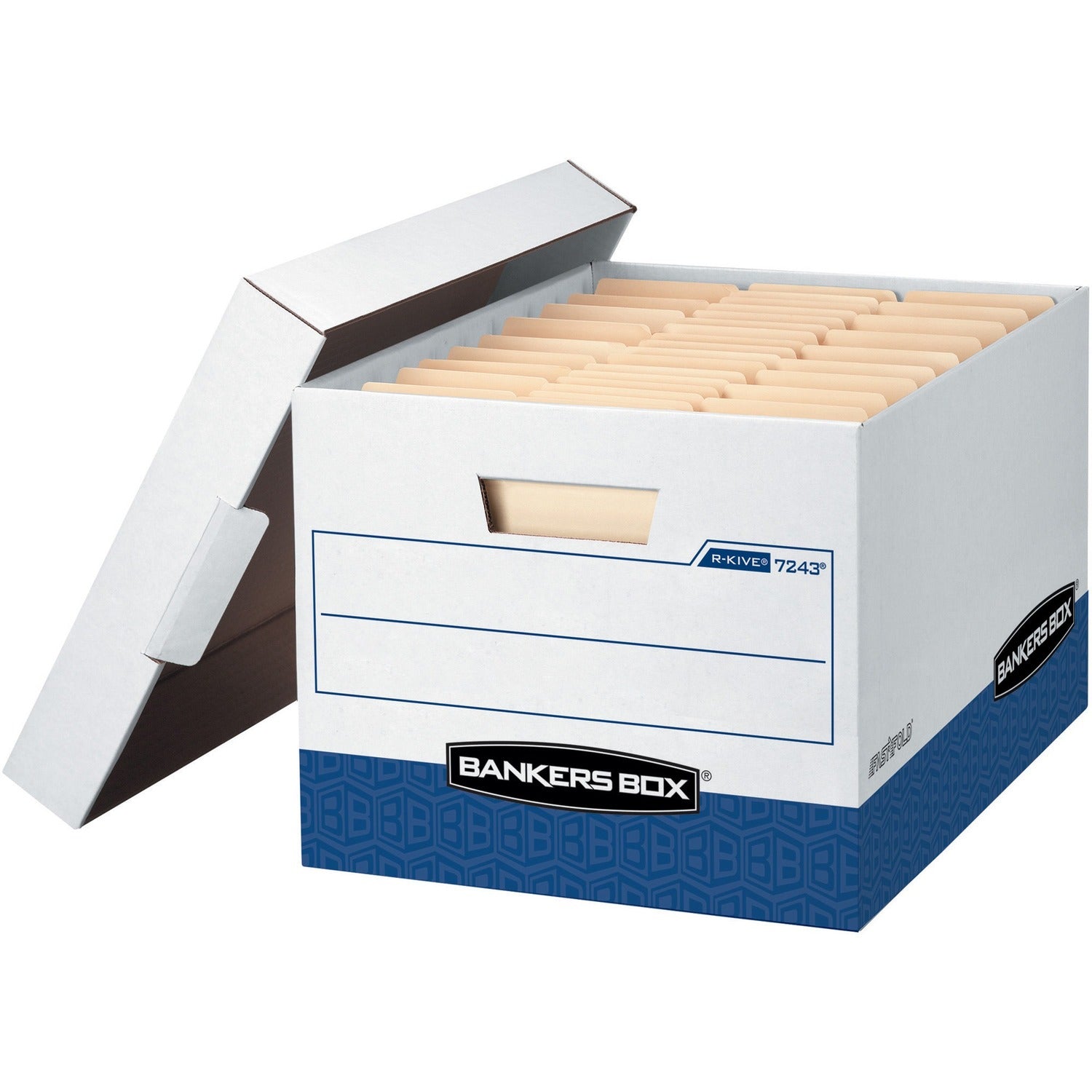 Wholesale Bankers Boxes: Discounts on Fellowes Bankers Box R-Kive - Letter/Legal, White/Blue, 20pk FEL0724314