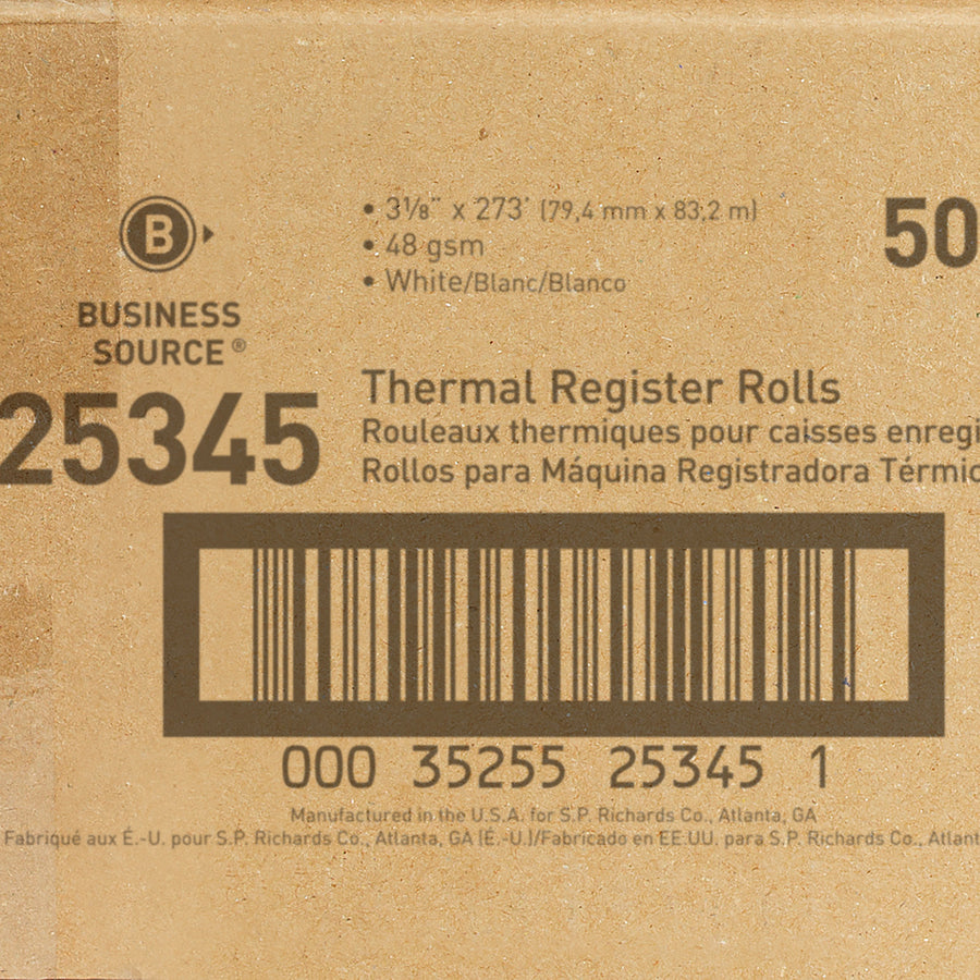 Business Source Thermal Thermal Paper - White