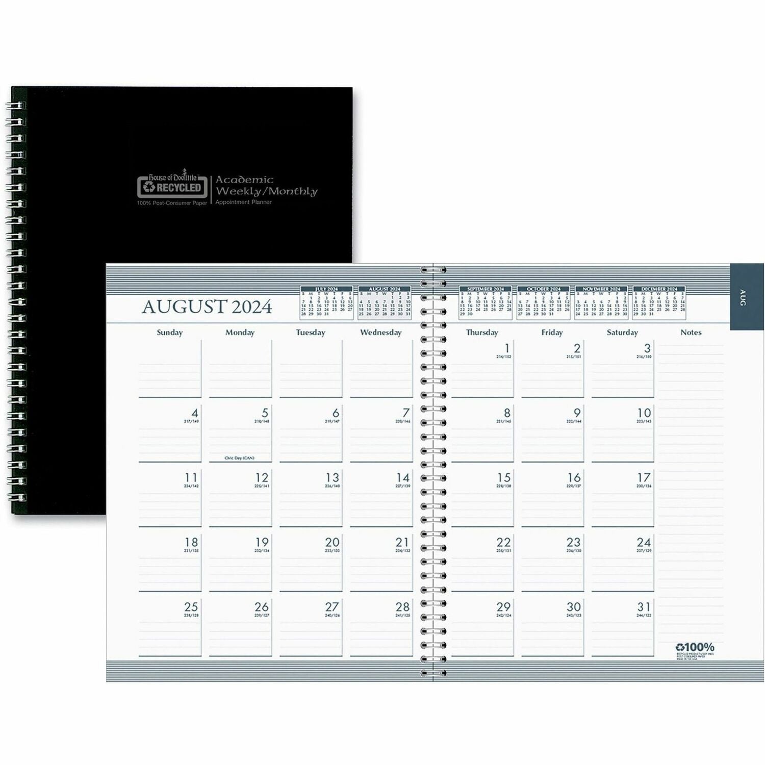 House of Doolittle ACADEMIC M/W PLANNER BLK COV